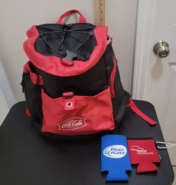 Coca-Cola Insulated Backpack Cooler Bag Red Black holds 24 - 12 oz Coke Cans