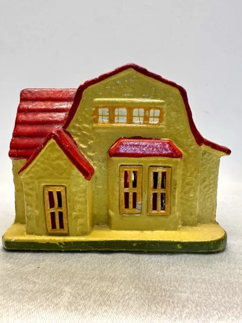 Vintage PUTZ HOUSE MADE IN JAPAN Village CHRISTMAS TRAIN Composite Plaster 1950s