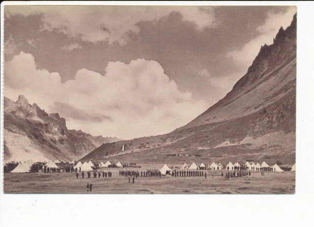 CPA BIVOUAC EN MONTAGNE ( manoeuvres militaires )