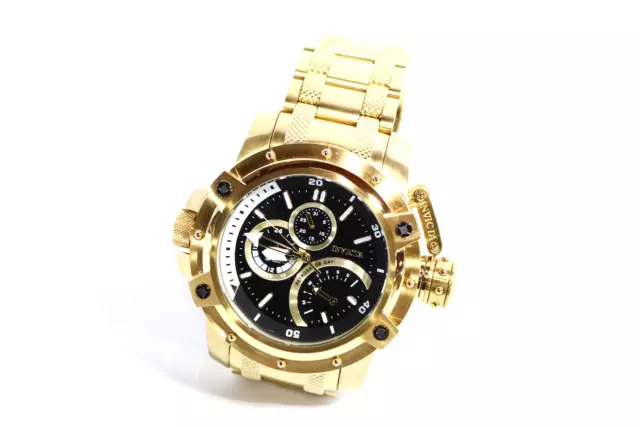 invicta Men's 30380 Coalition Forces Quartz Multifunction Black,Gold Dial Watch