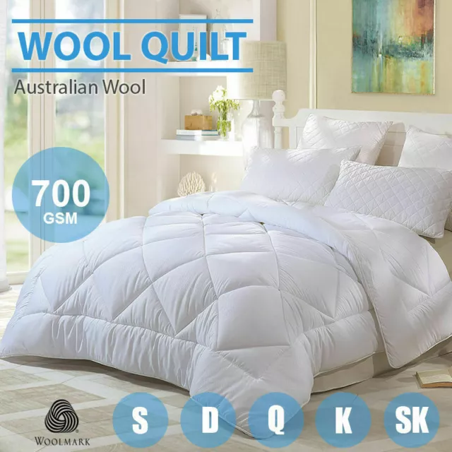 100% Australia Wool Quilt Single /Double/Queen/King/ Super King--700GSM