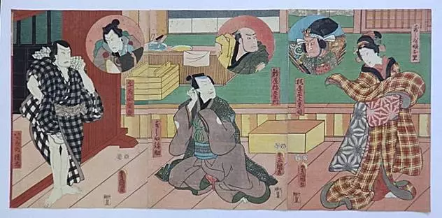 Japanischer Ukiyo-e Nishiki-e Holzschnitt 556 Utagawa Toyokuni 1856