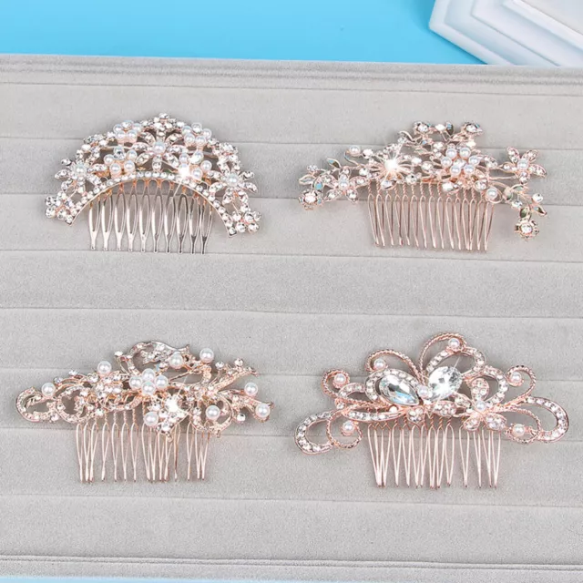 4 Pcs Bride Decorative Hair Combs Wedding Headpiece Flowers