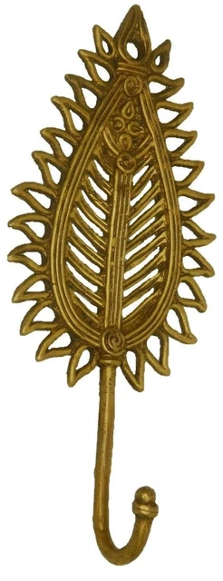 Leaf Shape Handmade Vintage Style Brass Towel Key Cloth Wall Hanger Hook BA2251