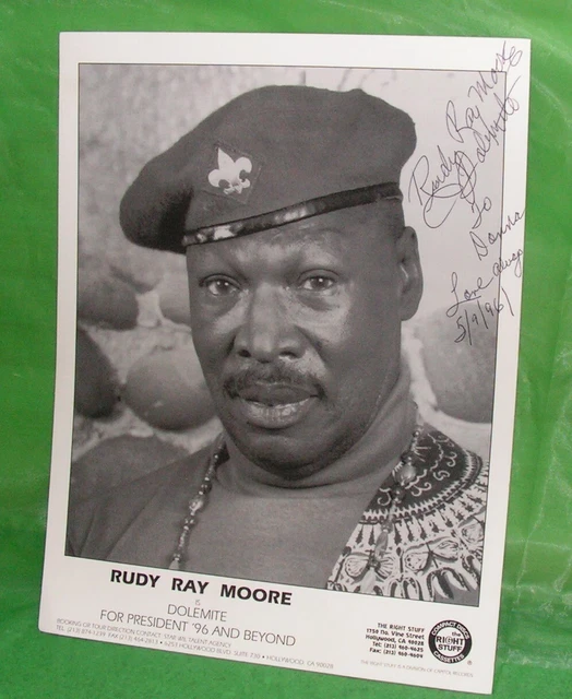 Rudy Ray Moore Dolemite Autographed 8 x 10 Photo Vintage 5/9/96