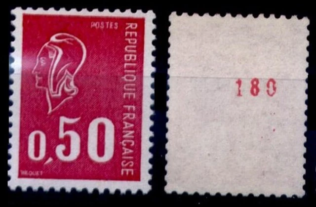 Variété Chiffre Rouge sur BEQUET, Neuf ** = Cote 25 € / Lot Timbre France 1664b