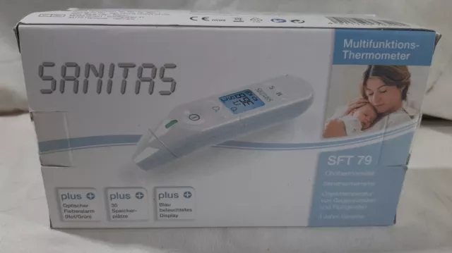 SANITAS SFT 79 Multifunctional Thermometer Measures Ear Forehead Liquid  Objects £11.99 - PicClick UK