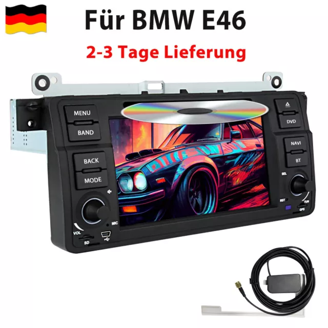 7'' Autoradio GPS Navi CD DVD Für BMW E46 3er 318 320 325 USB BT SWC FM DAB+ RDS