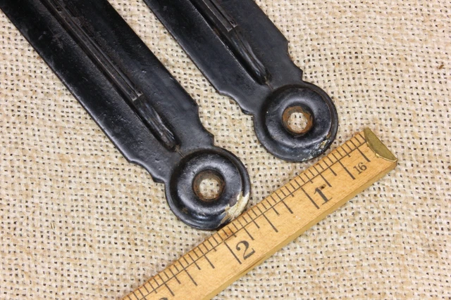 2 Old Shelf Brackets 6 X 8” Supports Rustic Rivets Industrial Age Vintage Black 7