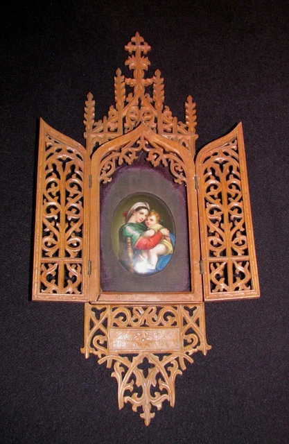 Italian Hand Painted Miniature Painting on Porcelain 19th Century