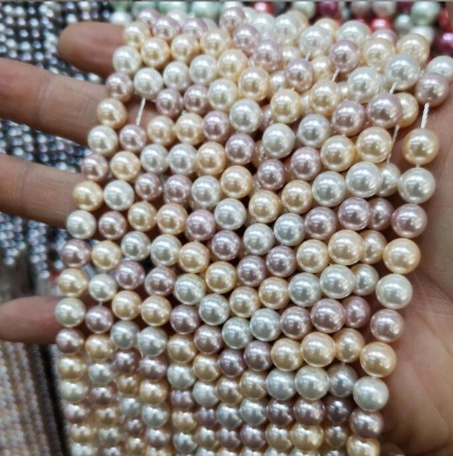 Wholesale 5pcs/package 6mm High gloss shell pearl loose bead
