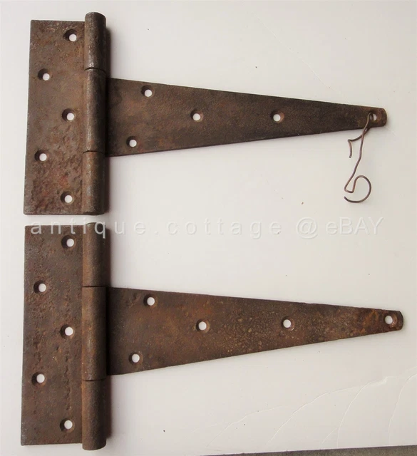 LOT antique 2pc 12" BARN DOOR STRAP HINGES lancaster pa AMISH FARM