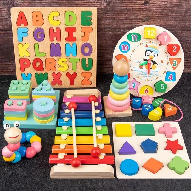 Montessori Wooden Toys Baby Development Puzzle Games Kids Educational Learning