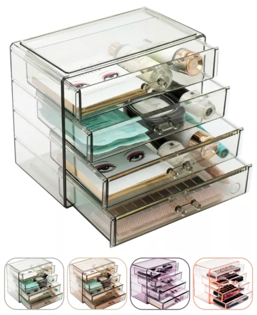 Sorbus 4 Drawer Acrylic Makeup Organizer - Jewelry Cosmetic Storage Case Display