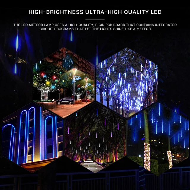 (Blue) LED String Light Ultra Bright Meteor Romantic LED Bright Light