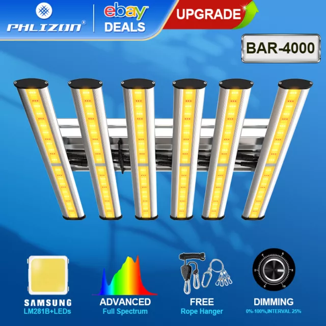Phlizon BAR-4000W Samsung LED Grow Light IR Full Spectrum Indoor Commercial Grow