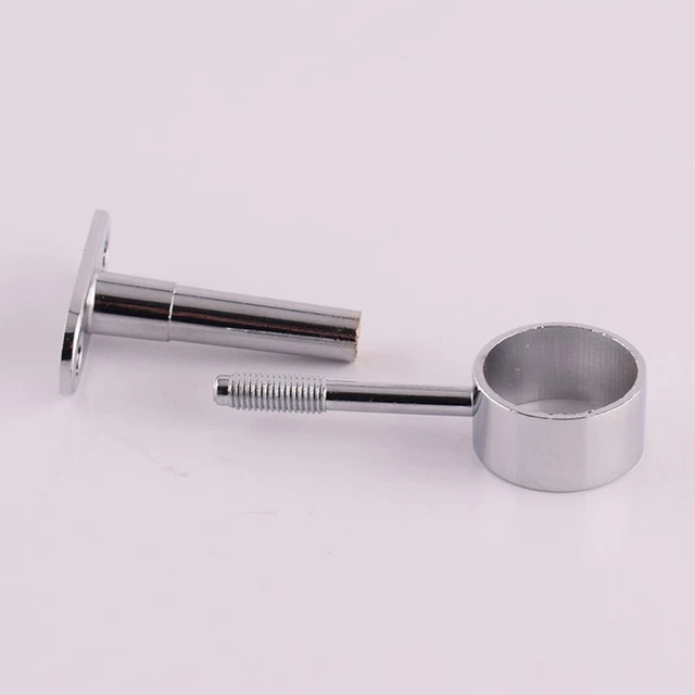 Elegante staffa di supporto centrale cromata rotonda per 25 mm per presa asta guardaroba