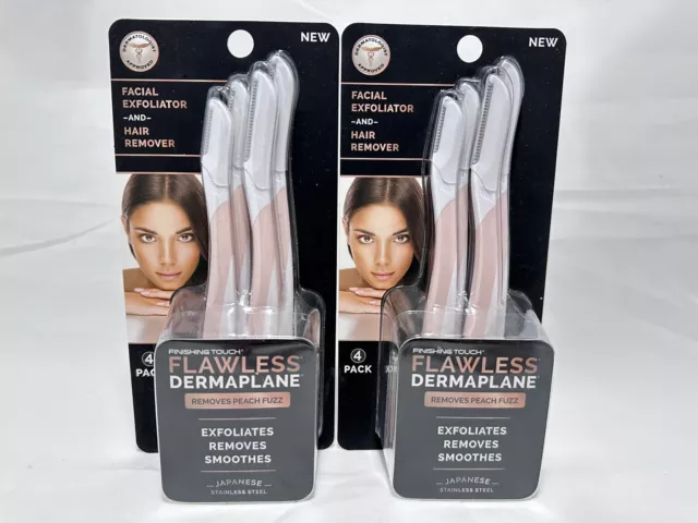 Juego de 8 exfoliantes faciales y removedores de cabello DermaPlane con acabado táctil impecable