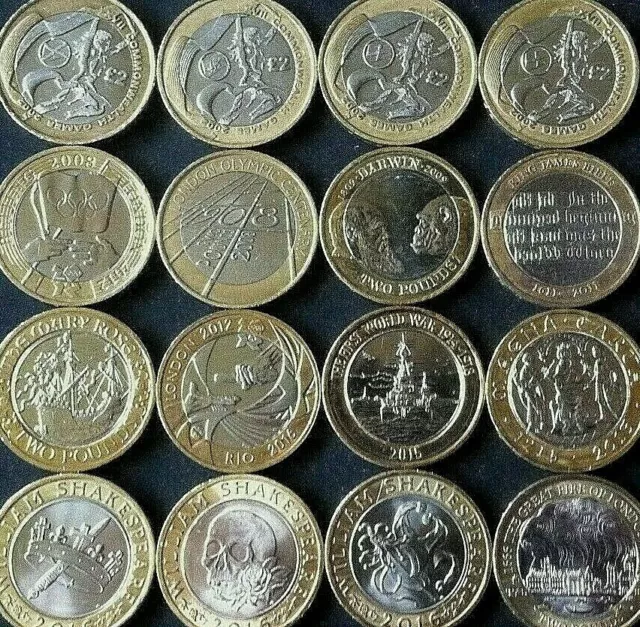 Seltene zwei £ 2-Pfund-Münze UK Münzen Olympische Spiele Commonwealth NI Marine Bibel Mary Rose