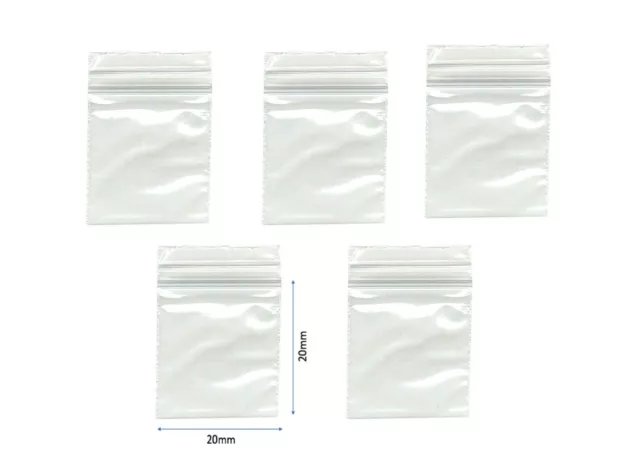 Smelly Proof Baggies Mini Clear Grip Self Seal Resealable Zip Lock 20mmx20mm