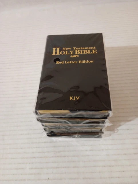 Lot Of 5 New Testament Holy Bible Red Letter Edition KJV Pocket 4.5"X3" Black