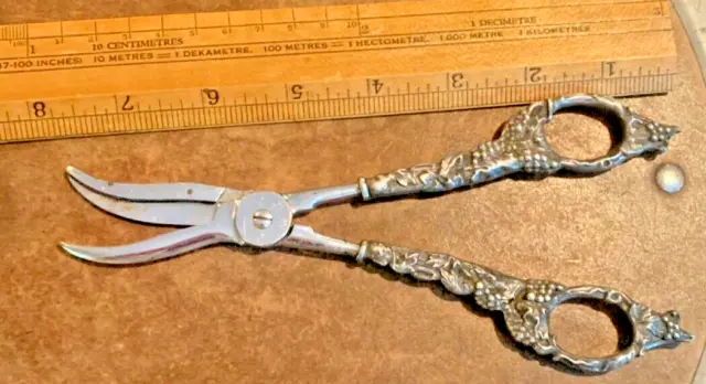 Antique German Sterling Silver  Highly Decorated  Scissors c.1880s