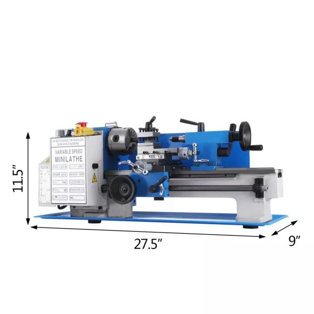 VEVOR 550 W/750 W Tour à Métaux Kit Mini Tour Métal Numérique Vitesse Variable 3