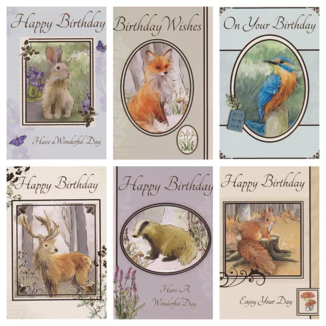 Ladies & Gents Open Birthday Card ~ Wildlife Birthday Card      #5