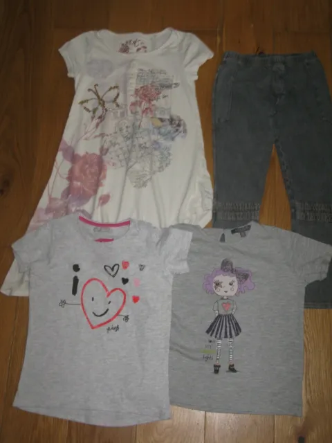 4 Items-Next Top, Marks And Spencer Jeggings And Tee Shirts 6-7-8 Yrs