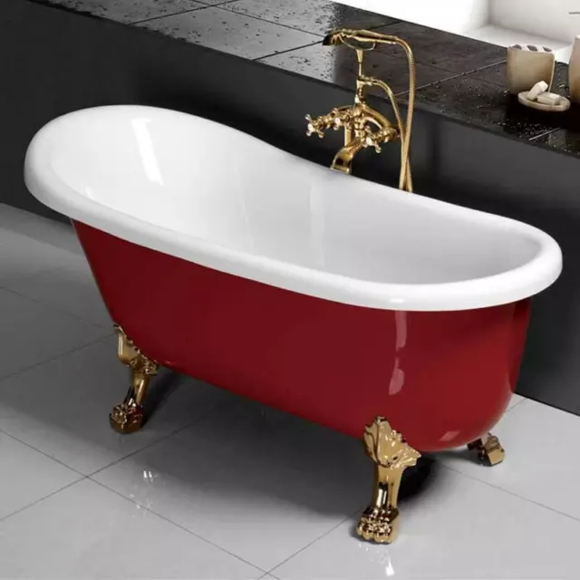 Acrylic Bathtub Free Standing Clow Feet L1500 Red