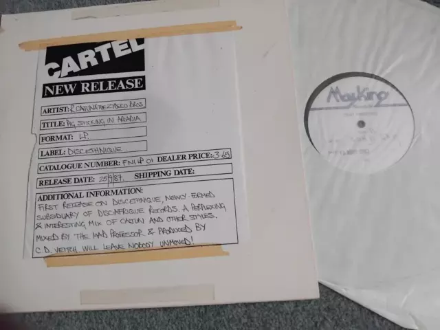 TEST PRESSING R. Cajun And The Zydeco Bros. Pig Sticking In Arcadia Discethnique