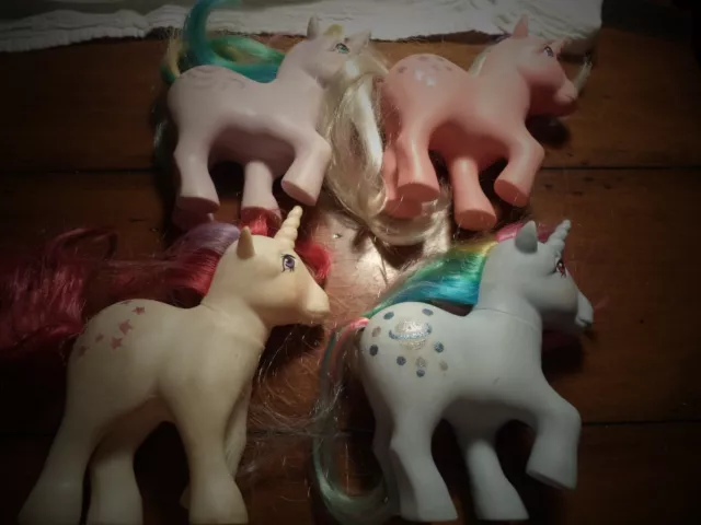 4 My Little Pony 1983 UNICORNS WINDY RAINBOW HAIR MOONDANCER TWILIGHT MOONSTONE