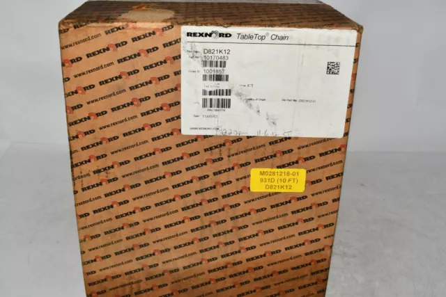 NEW Rexnord D821K12 10170483 TableTop Chain Conveyor 10 Feet