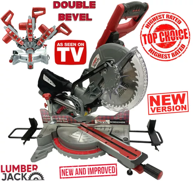 Sliding Compound  Mitre Saw 254mm DOUBLE BEVEL with Lumberjack Laser & 10" Blade