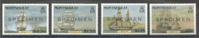 123. Montserrat 1986 Set/4 Briefmarken Sailing Ships Überdruck Specimen. MNH