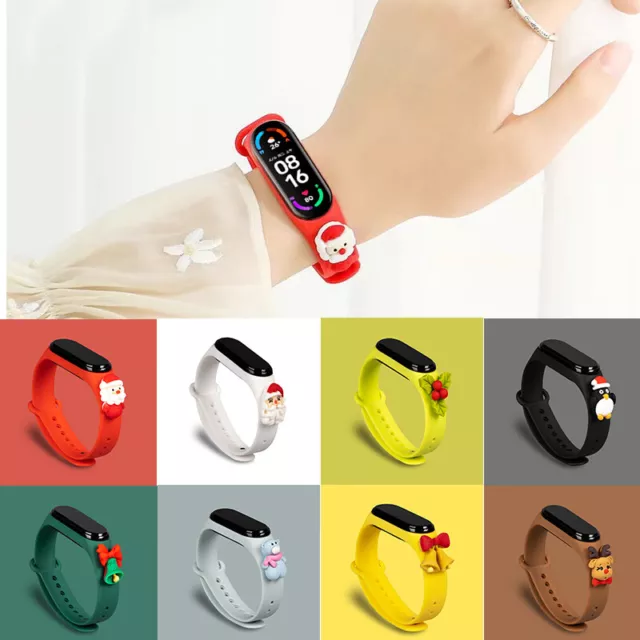 Pour Xiaomi 5/6/7 Bracelets De Montre De Noël Étuis En Silicone De Dessin .