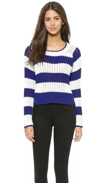 Elizabeth and James High Slit Stripe Sweater $295 XS; S