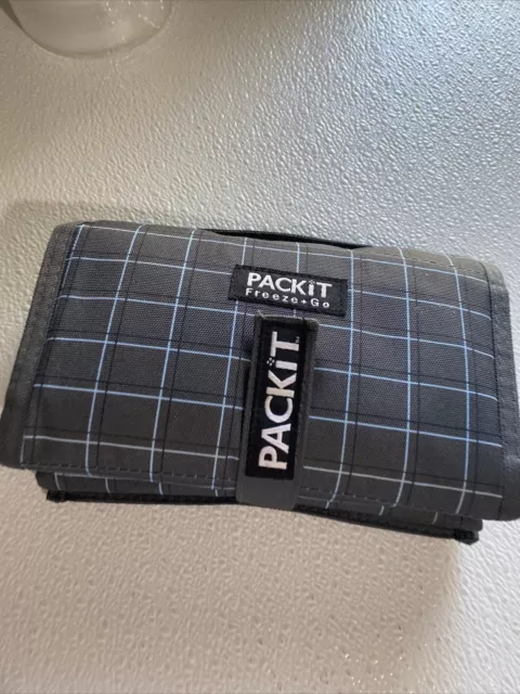 PackIt Freezable Lunch Bag with Zip Closure, Dark charcoal block