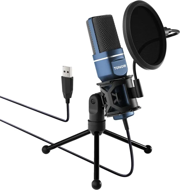 TONOR TC-777 Podcast Microphone, USB Computer Microphone, Cardioid Condenser PC