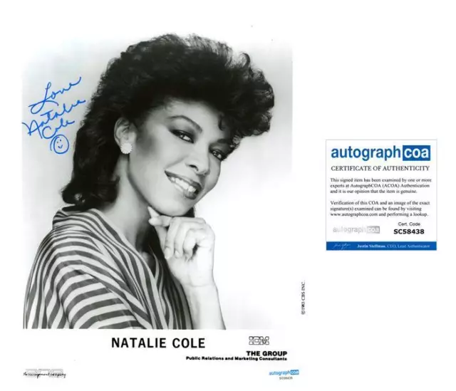 Natalie Cole "Unforgettable" Singer AUTOGRAPH Signed Autographed 8x10 Photo ACOA