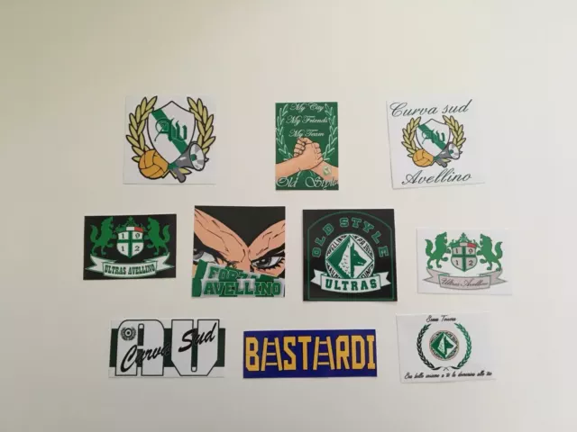 Avellino 10 Adesivi Ultras Curva Sud Old Style Senza Tessera Stickers-Soccer.co