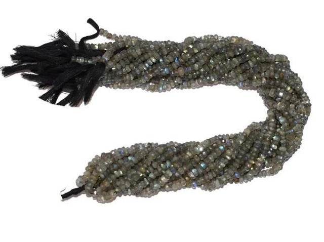 Großhandel Menge 33cm 10 Lose Strand Labradorite Edelstein 3-4 Facettiert Perlen