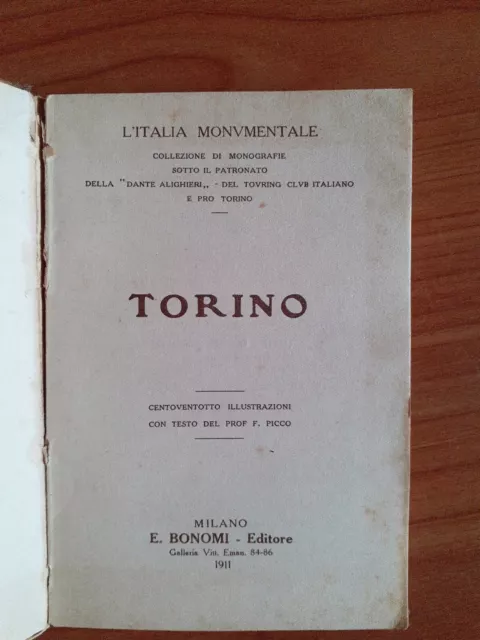 L'Italia Monumentale TORINO Piemonte Monumenti chiese ecc TCI Bonomi 1911 Sc13