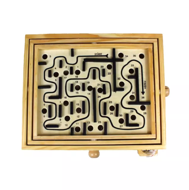 Labyrinth Maze Board Traditional Wooden Game 2