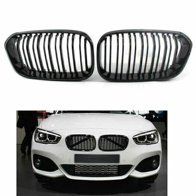 Grille De Calandre Noir Brillant Pour BMW Série 1 (E81 E87 E82 E88) - Look Agressif