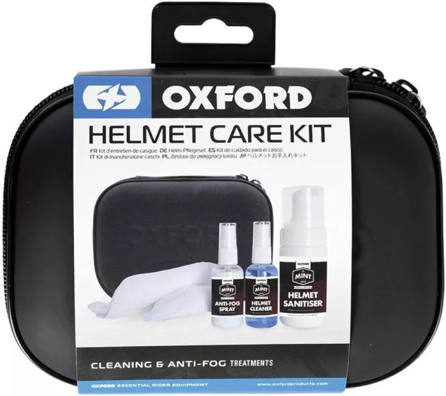 Oxford Ox6384 Motorcycle Motorbike Helmet Care Kit Anti Fog Visor Clean Spray S