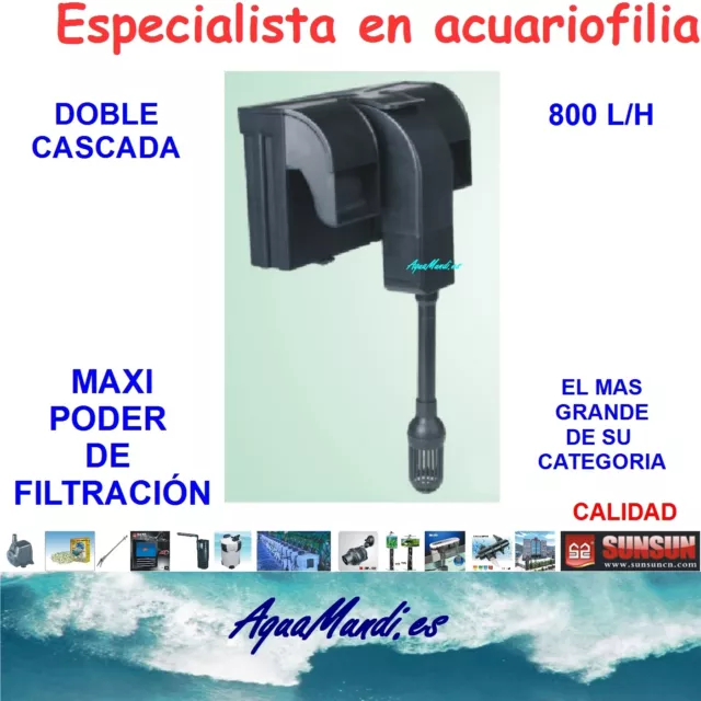 filtro mochila externo exterior acuario HBL702 cascada marino dulce pecera 800L.