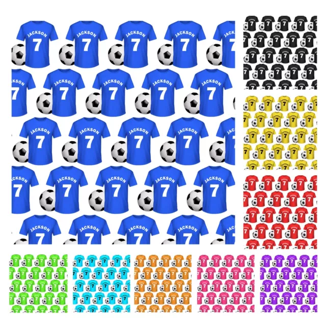 Personalised Football Wrapping Paper Fan Shirt Name Age   Gift Present Wrap