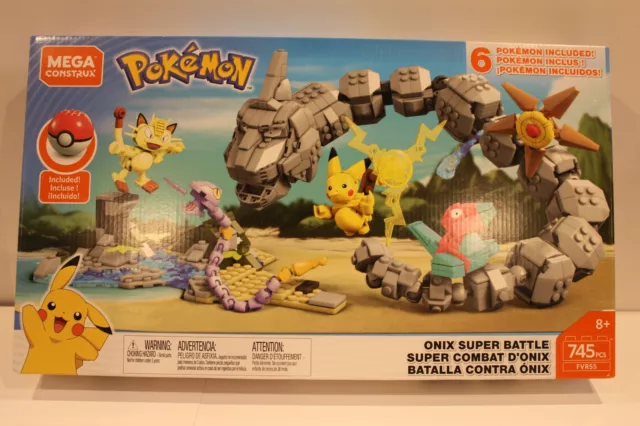 BNIB Onix Super Battle Mega Construx Pokemon Meowth Ekans Staryu Pikachu  Porygon