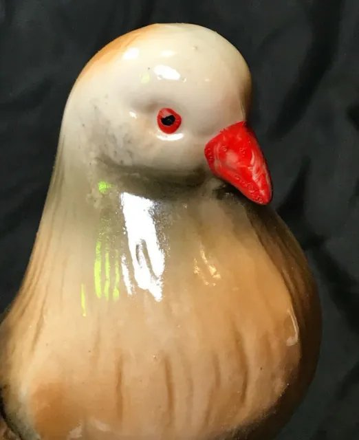 Vintage Vogeltaubenfigur Schillernd Glänzerware Glasierte Keramik Brasilien 3